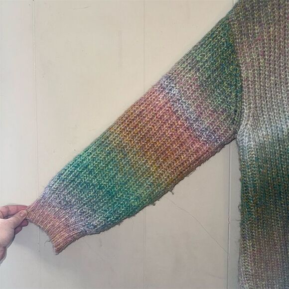 Lane Bryant Plus Size 22 Orange Ombre Chunky Knit Cardigan Sweater - Picture 5 of 6